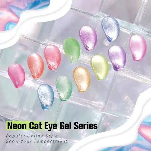 12 Colors Neon Magnetic Cateye UV Nail Gel Polish