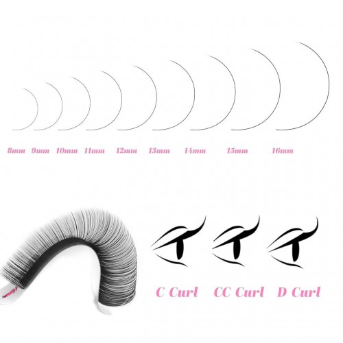 Wholesale Eye Lash Extension Lash Tray Supplies PBT Dark Matte Black Volume Eyelash Extension Private Label