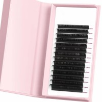 Wholesale Eye Lash Extension Lash Tray Supplies PBT Dark Matte Black Volume Eyelash Extension Private Label