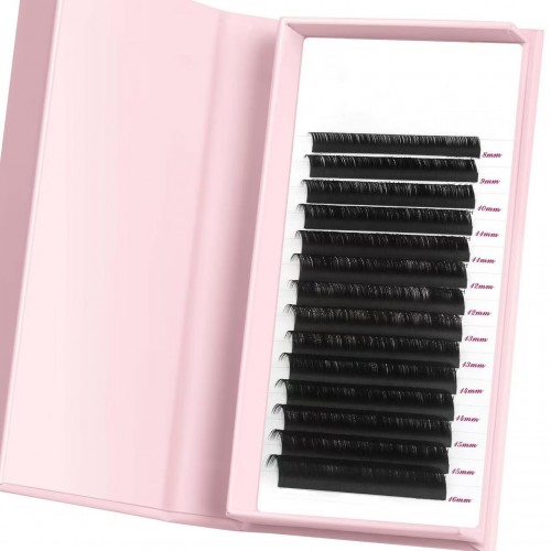 Wholesale Eye Lash Extension Lash Tray Supplies PBT Dark Matte Black Volume Eyelash Extension Private Label
