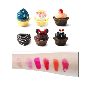 2020 new design Private label shiny lip gloss light color lipstick cupcake lip gloss