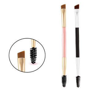 Aluminum handle double head eyebrow brush beauty makeup tools