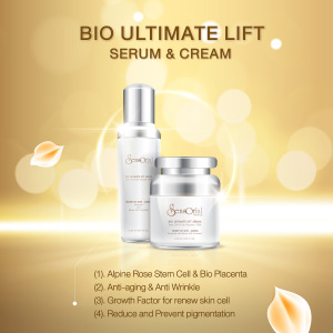 Bio Ultimate Lift Stem Cell and Placenta 100% Anti Aging Serum Anti Wrinkle 20 ml OEM OBM Service