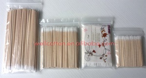 brow make up cotton swab/wooden stick tattoo cotton tips/ 100% pure cotton swabs/buds