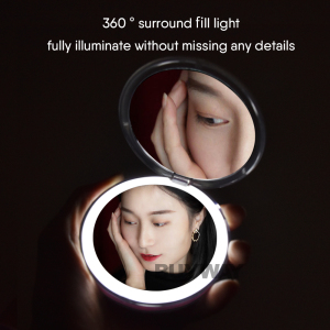 Custom Decorative Pocket Mirror LED Personalized Mini Round Craft USB Mirror