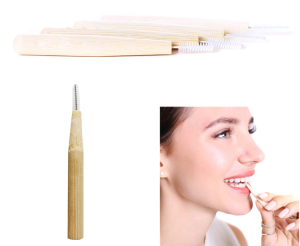 Dental Clean Eco Friendly Orthodontic Biodegradable Customizable Logo Reusabale Bamboo Interdental Brush Picks