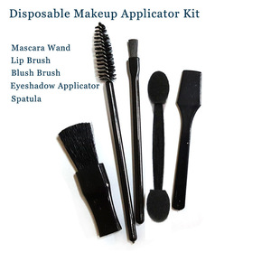 Disposable Applicator Kit Brush Set Includes Mascara Wand, Lip Brush, Eyeshadow Applicator, Spatula, Sponge