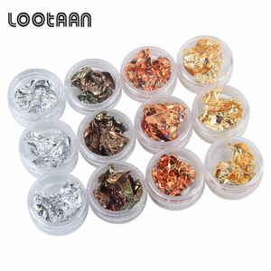 Gold & Silver Flakes 4 Colors Gold Foil Nail Art Accessories For Nail Art