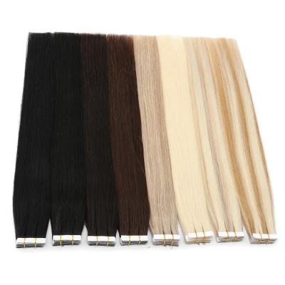 Hot Sell 20PCS Brazilian Virgin Remy Skin Weft Tape Adhesive Hair Extensions Products #1b Black 100g Free Shipping 10% off Sample Customization