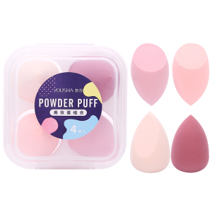 Lameila OEM Custom Beauty Sponge 4pcs Cosmetics Make Up Powder Puff Makeup Sponge Blender With Packaging Box YF219