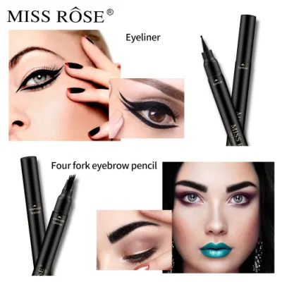 Mr 41 Four-Pronged Eyebrow Pencil Double-Headed Eyeliner Waterproof and Durable Eyeliner Pencil Black Eyeliner Pen