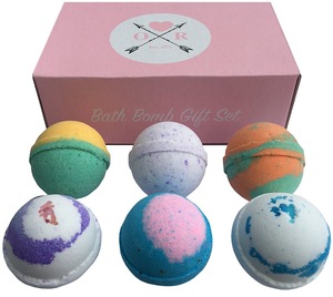Natural bath bombs bubble bars bath melts bath bomb gift sets 6 pcs packaging