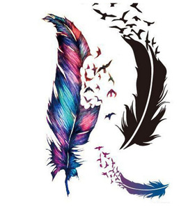 New Waterproof Small Fresh Wild Goose Feather Pattern Temporary Tattoo Stickers Temporary Body Art