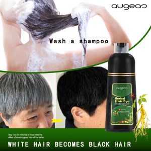 OEM LOGO Augeas Brands Ammonia Free Hair Dye Shampoo Manufacturer Private Label Dark Brown Natural Black Hair Color Shampoo