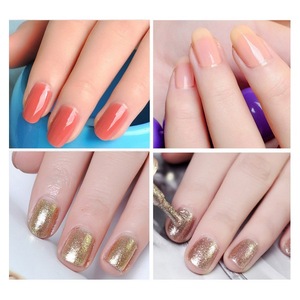 pink DIY nail art nail polish with painting pattern