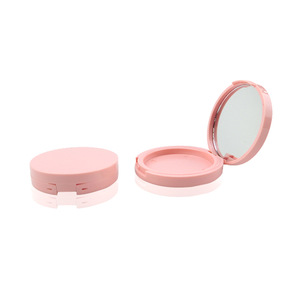 Private Label Custom Pink Empty Blush Compact Powder Case / Empty Compact Powder Case With Mirror