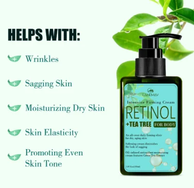 Private Label Vegan Natural Organic Moisturizer Retinol Anti Aging Tea Tree Antioxidant Skin Care Whitening Body Lotion