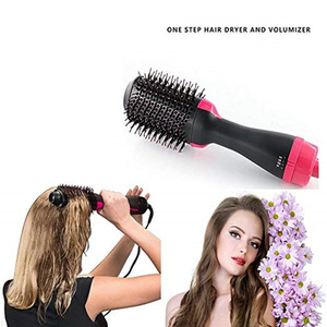 Professional Salon Hot Air Brush Styler and Dryer 2-in-1 Negative Ion Straightening Brush Hair Dryer with Comb