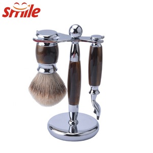 Wholesale Custom Logo Handmade Mens Traveling Badger Hair Shaving Brush with Wood Handle