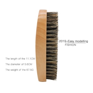 Wholesale Custom Logo Natural Wooden Boar Bristle Beard Grooming Waved Hair Brush