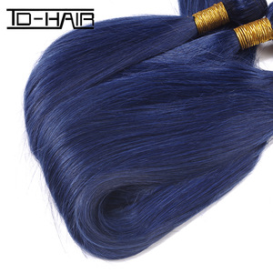 wholesale indian human hair bundles 100% indian human hair weaving pure color blue hair extensions