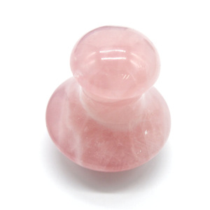 Wholesale Natural stone handheld jade roller rose quartz mushroom for face slimming