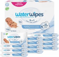 WaterWipes Sensitive+ Newborn & Baby Wipes, Water Wipes 3-In-1 Cleans, Cares, Protects, 99.9% Water, Unscented & Hypoallergenic, 720 Count (12 Packs)