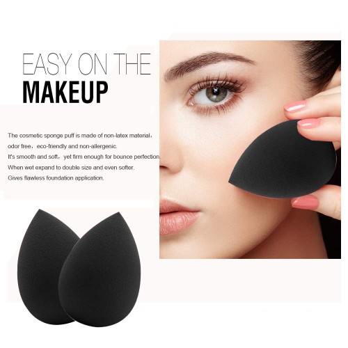 Super Soft Cosmetic Beauty Blender Black Latex Free Puff Makeup Foundation Blending Sponge