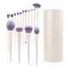 Custom Logo 15Pcs Makeup Brush Set with PU Leather Cylinder Holder Premium Soft Synthetic Hair Cosmetic Brushes Wholesale OEM/ODM