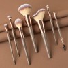 7pcs Professional Makeup Brush Set with Gray Leather Pouch Premium Synthetic Hair Foundation Powder Eyeshadow Brushes Private Label