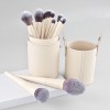 Custom Logo 15Pcs Makeup Brush Set with PU Leather Cylinder Holder Premium Soft Synthetic Hair Cosmetic Brushes Wholesale OEM/ODM