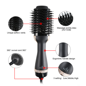 2021 new arrival Hot Air Brush 3 in 1 hair salon equipment OEM one step blow dryer brush custom hair dryer brush