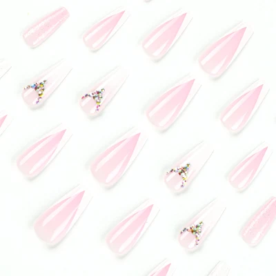 2023 Luxury Designed Reusable Pink Nude False Nails Long Short Nails