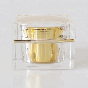 30G Gold Acrylic Square Cosmetic Empty Cream jar