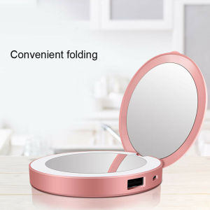 3X Magnifying LED Makeup Mirror 3000mAh Power Bank Mirror Pocket Cosmetic Vanity Mirror