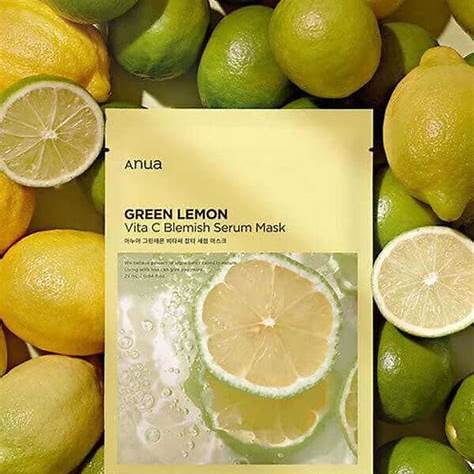 [ANUA]GREEN LEMON VITA C BLEMISH SERUM MASK 25ML_(1PCS) (1)