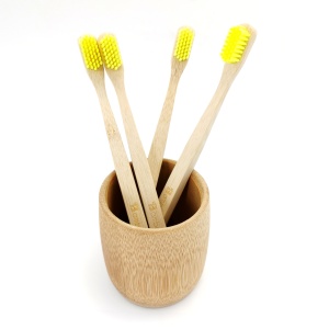 Bamboo wooden toothbrush 100% biodegradable hang hole toothbrush