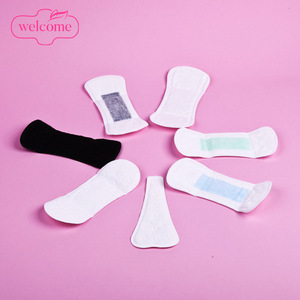 Black Types of Negative Ions Bamboo Charcoal Icy Feeling Herbal Panty Liners with Wings , Anion Panty Liner for Lady Women