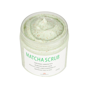 Exfoliating Matcha Green Tea Body Scrub for Dull or Dry Skin, Blemishes and Acne Scars