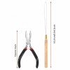 Hair Extension Kit Silicone Micro Links Beads Rings Pulling Hook + Plier Hair Extension Styling Tool Sets