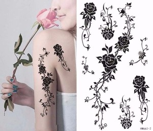 Hot Gold Silver Foil Tattoo Metallic Flash Tattoo Jewelry Bracelet Necklace Body Temporary Tatoo Sticker