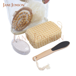 Hot Sale Mesh Massager Scrubber Oval Pumice Stone Sisal Sponge Bath Shower Gel Accessory Gift Set
