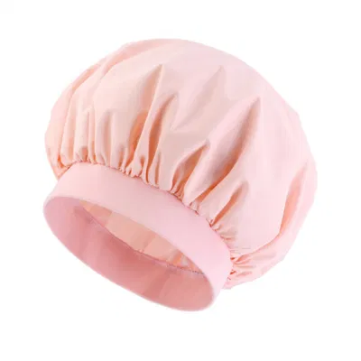 Hot Satin Shower Bonnet Thickened Bathroom Accessories Waterproof Oily Fume Cap Female SPA Hairdressing Salon Supplies Shower Cap