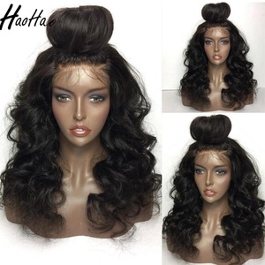 Large stocks 8"-24" natural color hotsale indian lace front human hair wig for black women