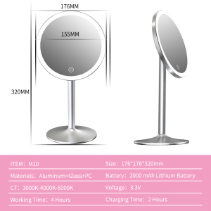 M10 Smart Touch Sensor Control Makeup Led Mirror With Different Lights Colors