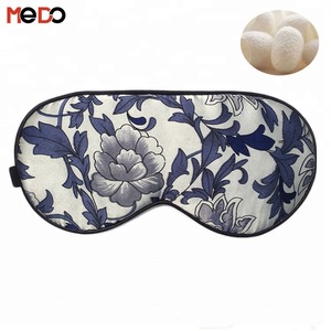 MEDO Blue and White Porcelain Pattern Silk Eye Mask for Sleep, Amazon Hot Sale Silk Sleep Mask Eye Use, Sleep Eye Mask Silk
