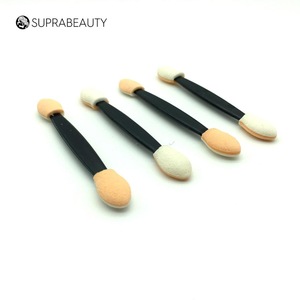 New Design Soft Latex Sponge Eye Shadow Applicator with Transparent Plastic Handle for Makeup