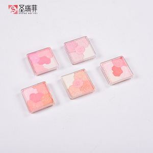OEM supplier rose pattern make up blush natural baked blush blushes flower softening blusher