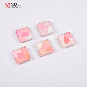 OEM supplier rose pattern make up blush natural baked blush blushes flower softening blusher