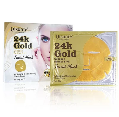 OEM Wholesale Vitamin C Face Skin Care Sets Moisturizing Face Sheet Whitening 24K Gold Hydrogel Collagen Crystal Facial Mask